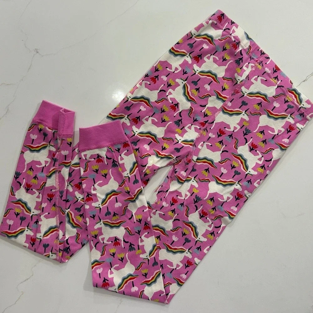 Hanna Andersson Pink Unicorn Print Pajama Set Kids Size 12